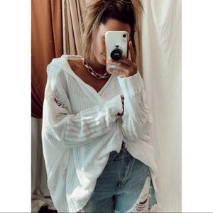 12th Tribe White California Hooded Sweater